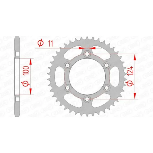 AFAM Standard Stahlritzel hinten 50602 - 520 für Ducati 350SSSUPERSPORT, 400SSSUPERSPORT, 600MONSTER 50602-40