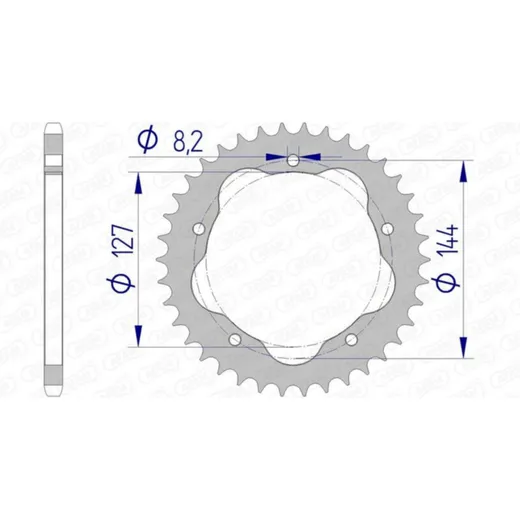 AFAM Aluminiumritzel hinten 51607 - 520 für Ducati 1100HYPERMOTARD, 1100MULTISTRADA, 748