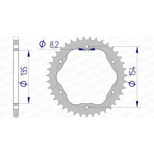 AFAM Aluminiumritzel hinten 51804 - 520 für Ducati 1098, 1198, PANIGALE1199
