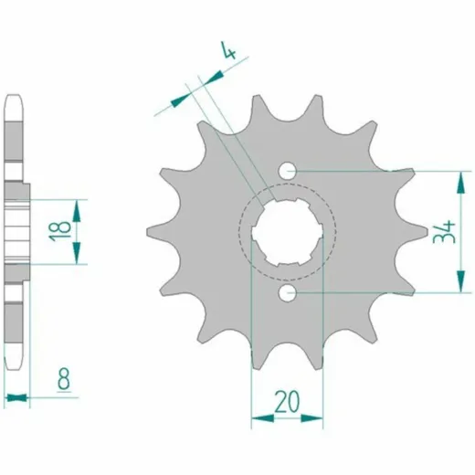 AFAM Standard Stahlritzel vorne 20306 - 520 für Honda XL350R, XR350R