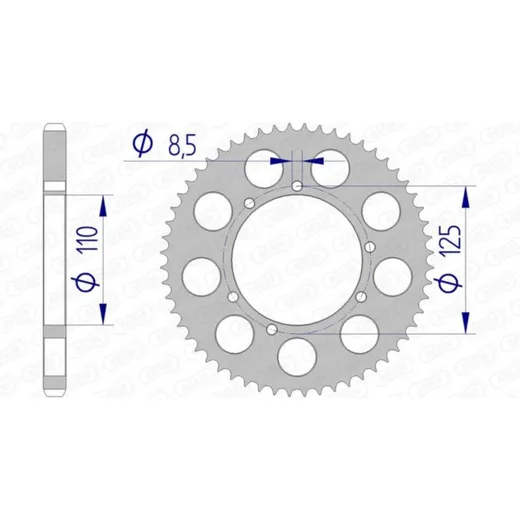 AFAM Aluminiumritzel hinten 60104 - 428 für HRD, Sherco, HM
