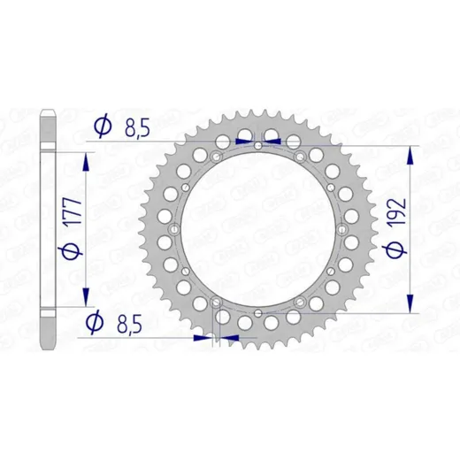 AFAM Aluminiumritzel hinten 63300 - 520 für Husqvarna CR125, CR240, CR500 63300-53
