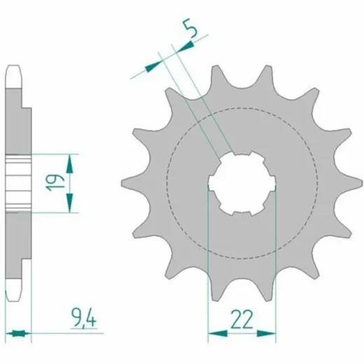 AFAM Standard Stahlritzel vorne 20309 - 520 für Honda CR250R, CR500R