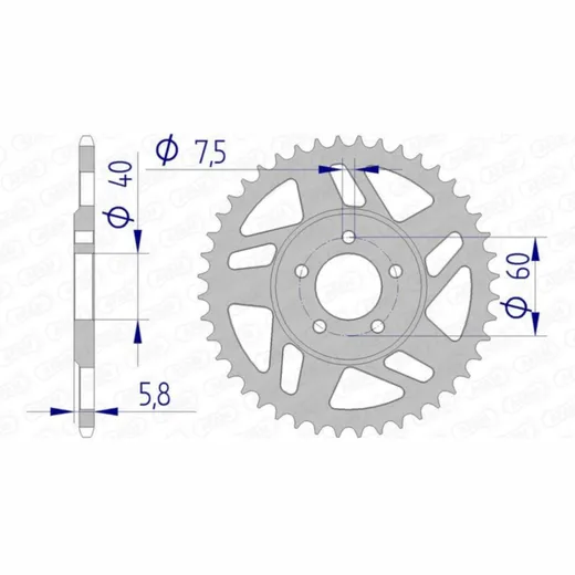 AFAM Aluminiumritzel hinten 72103 - 415 für KTM 50SM, 50SX