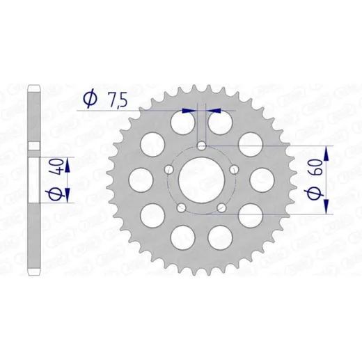 AFAM Aluminiumritzel hinten 72105 - 415 für KTM 50SX