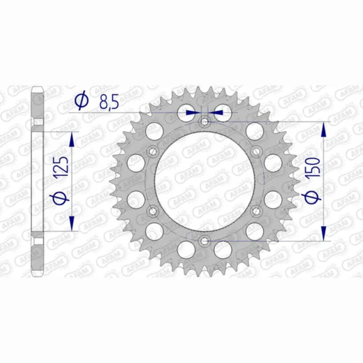 AFAM Aluminium Ultra-Light Self-Cleaning Rear Sprocket 72304 - 520 for KTM, Husqvarna, Husaberg
