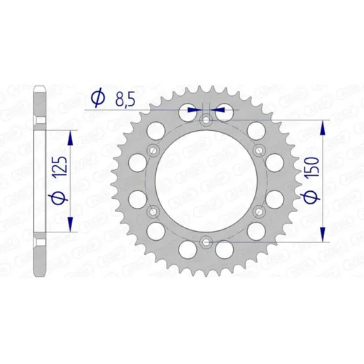 AFAM Aluminiumritzel hinten 72304 - 520 für KTM, Husqvarna, Husaberg