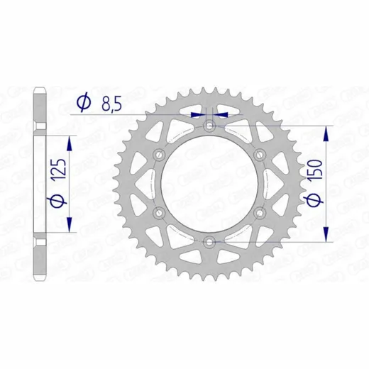 AFAM Aluminiumritzel hinten 72304 - 520 für KTM, Husqvarna, Husaberg 72304N-52