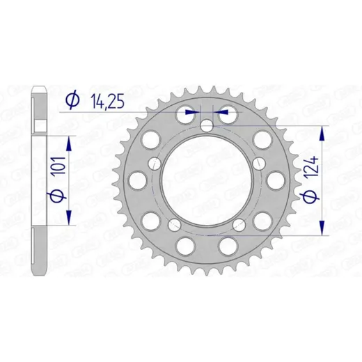 AFAM Aluminiumritzel hinten 72801 - 525 für KTM 1190RC8, 950SUPERMOTO, 990SUPERDUKE