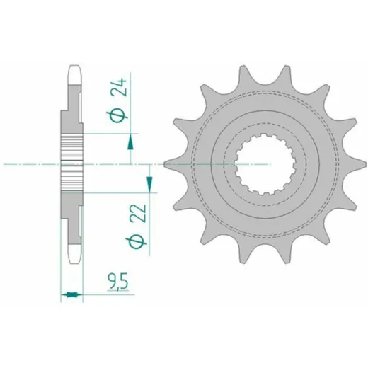 AFAM Selbstreinigendes Stahlritzel vorne 20311 - 520 für Honda, HM, KTM