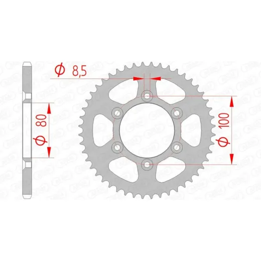 AFAM Standard Stahlritzel hinten 80103 - 420 für Rieju RR50, SPIKE50