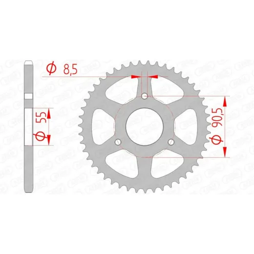 AFAM Standard Stahlritzel hinten 80104 - 420 für Rieju NKD50, RS250