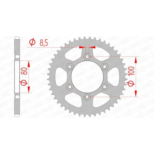 AFAM Standard Stahlritzel hinten 80105 - 420 für Rieju SPIKE50