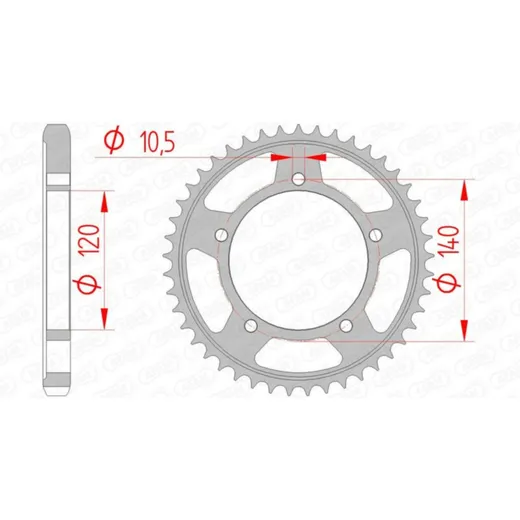 AFAM Standard Stahlritzel hinten 86603 - 530 für Suzuki GSF1200BANDIT, GSF1250BANDIT, GSX1250 Triumph DAYTONA955I, SPRINT955RS, TIGER1050 86603-43