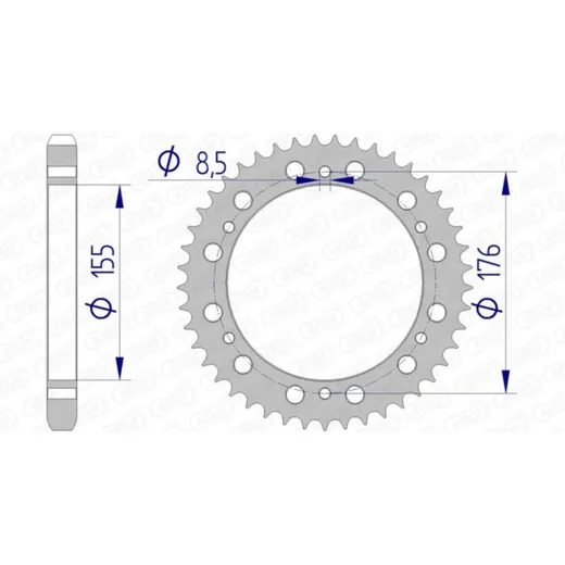 AFAM Aluminiumritzel hinten 87601 - 530 für Triumph DAYTONA955T595, DAYTONA955I, SPEEDTRIPLE1050 87601-45