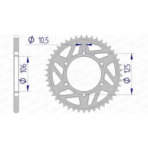 AFAM Aluminiumritzel hinten 87606 - 520 für Triumph DAYTONA675, STREETTRIPLE675, STREETTRIPLE765