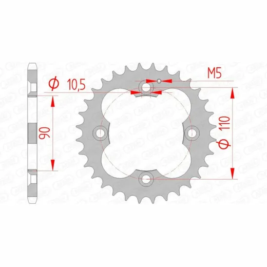 AFAM Standard Stahlritzel hinten 92324 - 520