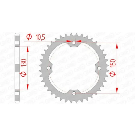 AFAM Standard Stahlritzel hinten 92328 - 520 für Derbi 250DXR