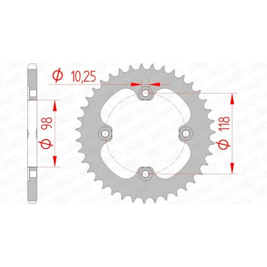 AFAM Standard Stahlritzel hinten 92401 - 520 für CAN AM DS450