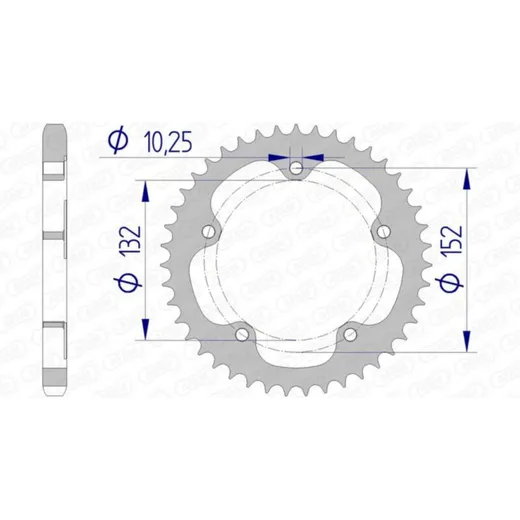 AFAM Aluminiumritzel hinten 93836 - 525 für MV Agusta BRUTALE1078RR, BRUTALE1090, BRUTALE800 93836-41