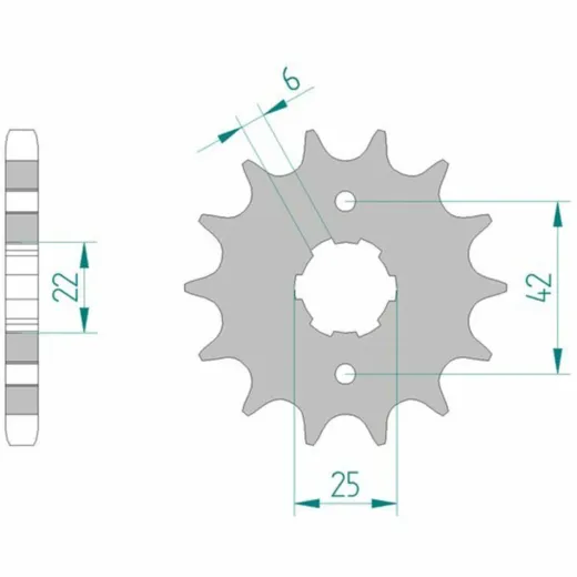 AFAM Standard Stahlritzel vorne 20400 - 530 für Honda CB250, CB350, CB360 20400-17