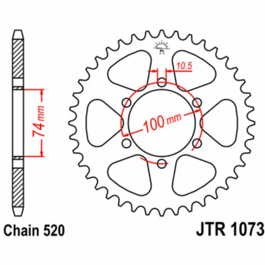 JT SPROCKETS Standard Stahlritzel hinten 1073 - 520 für Hyosung GV250AQUILA