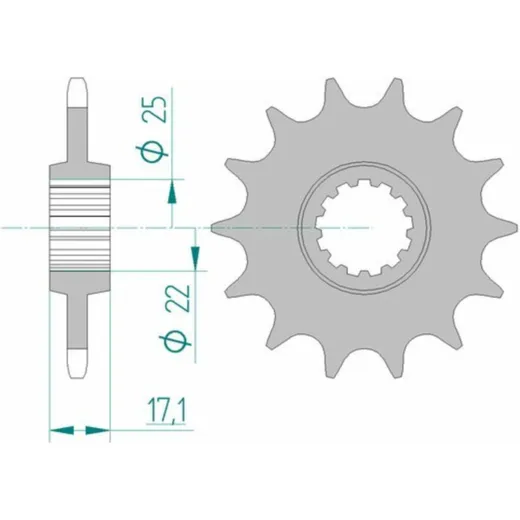 AFAM Standard Stahlritzel vorne 20407 - 520 für Honda CB500F, CB500X, CBR500R 20407-15