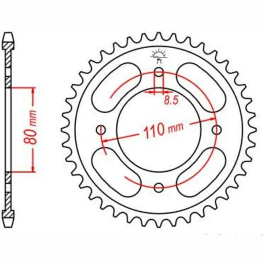 JT SPROCKETS Standard Stahlritzel hinten 1219 - 428
