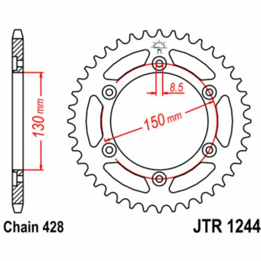 JT SPROCKETS Standard Stahlritzel hinten 1244 - 428