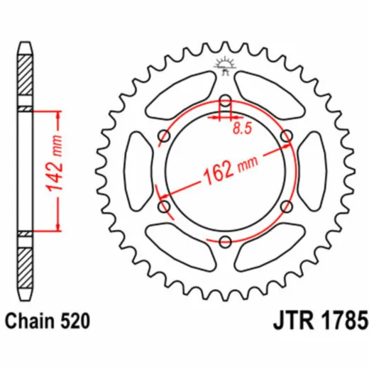 JT SPROCKETS Standard Stahlritzel hinten 1785 - 520