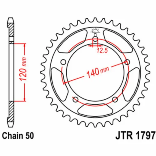 JT SPROCKETS Standard Stahlritzel hinten 1797 - 530