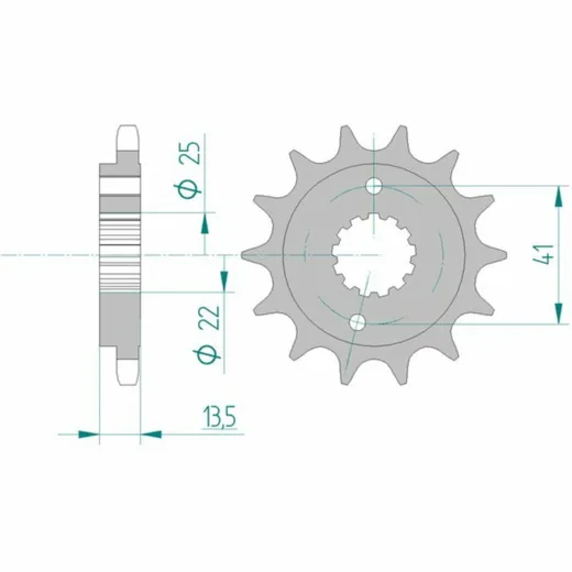 AFAM Standard Stahlritzel vorne 20507 - 525 für Honda NT650, VT600CSHADOW, XL600V 20507-15