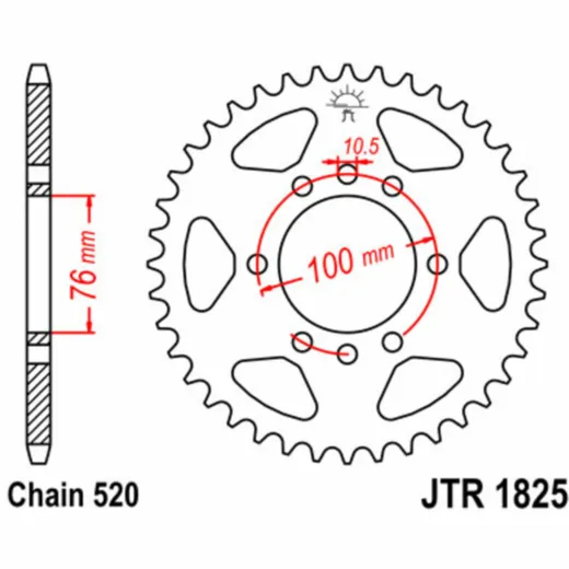 JT SPROCKETS Standard Stahlritzel hinten 1825 - 520 für Suzuki DR500, DR750, GN400 JTR1825.45