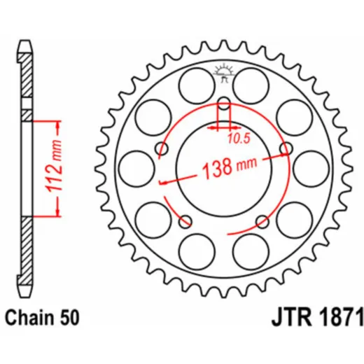 JT SPROCKETS Standard Stahlritzel hinten 1871 - 530 für Yamaha YZF-R6