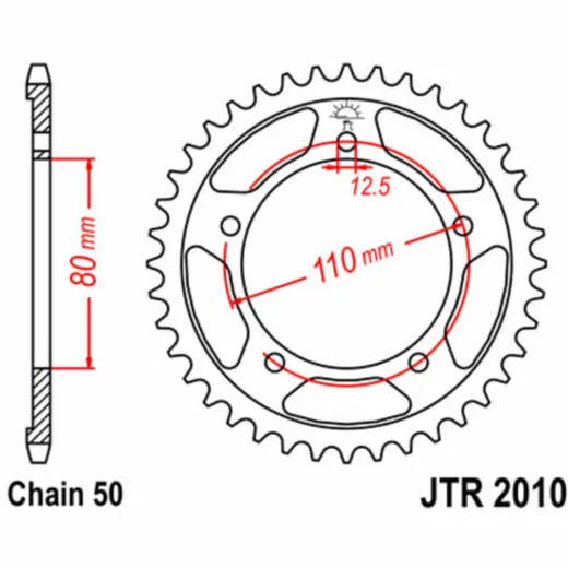 JT SPROCKETS Standard Stahlritzel hinten 2010 - 530 für Triumph ADVENTURER900, DAYTONA1000, DAYTONA1200 JTR2010.48