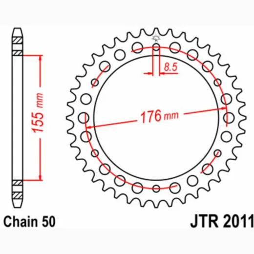 JT SPROCKETS Standard Stahlritzel hinten 2011 - 530 für Triumph DAYTONA955T595, DAYTONA955I, SPEEDTRIPLE1050