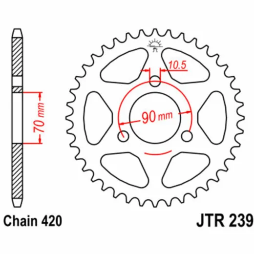 JT SPROCKETS Standard Stahlritzel hinten 239 - 420 für Honda CR80R, MBX50, MBX80