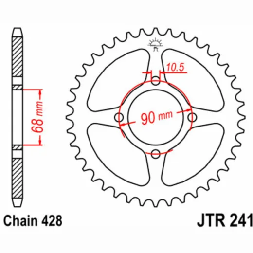 JT SPROCKETS Standard Stahlritzel hinten 241 - 428 für Honda MTX125
