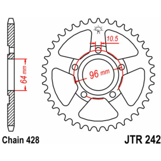 JT SPROCKETS Standard Stahlritzel hinten 242 - 428