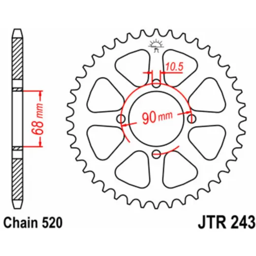 JT SPROCKETS Standard Stahlritzel hinten 243 - 520