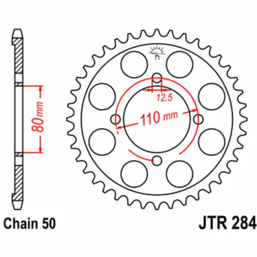 JT SPROCKETS Standard Stahlritzel hinten 284 - 530 für Honda CB650, CB750 JTR284.48