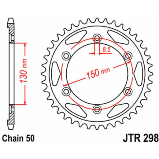 JT SPROCKETS Standard Stahlritzel hinten 298 - 530