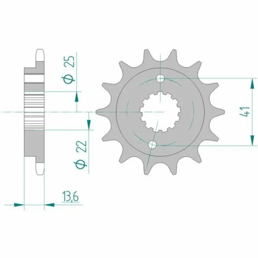 AFAM Standard Stahlritzel vorne 20517 - 520 für Honda XR650R 20517-15