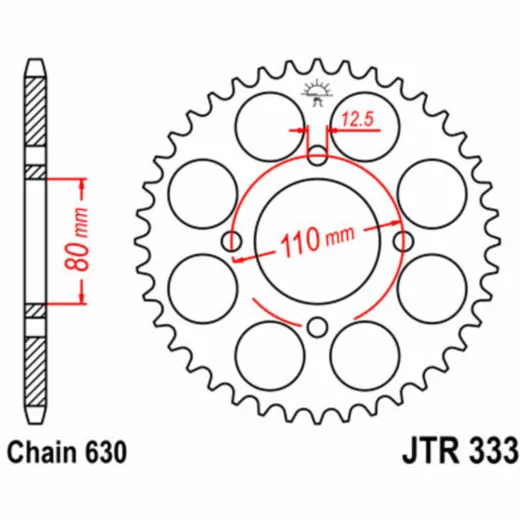 JT SPROCKETS Standard Stahlritzel hinten 333 - 630 für Honda CB750
