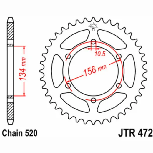 JT SPROCKETS Standard Stahlritzel hinten 472 - 520 für Kawasaki KR-1250