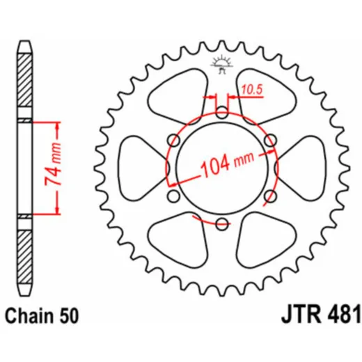 JT SPROCKETS Standard Stahlritzel hinten 481 - 530 für Kawasaki Z400, Z550, Z650 JTR481.42