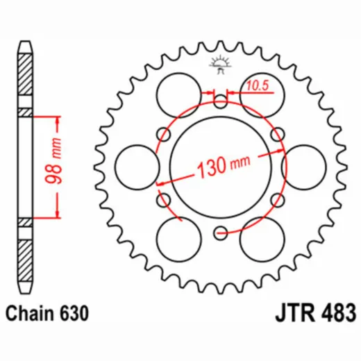 JT SPROCKETS Standard Stahlritzel hinten 483 - 630 für Kawasaki Z900