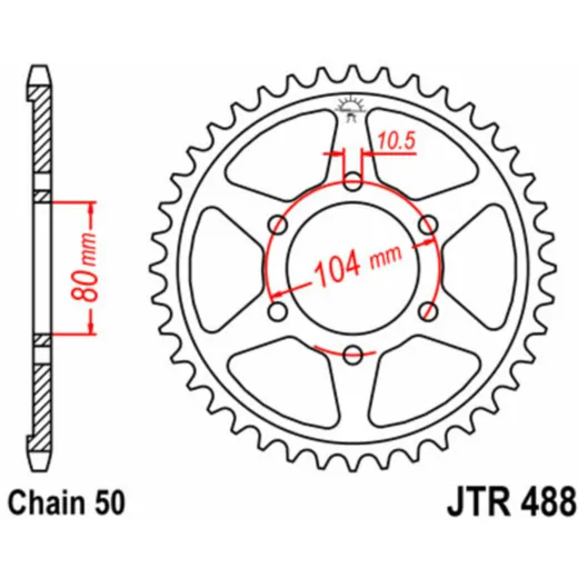 JT SPROCKETS Standard Stahlritzel hinten 488 - 530 für Kawasaki, Husaberg, KTM JTR488.46