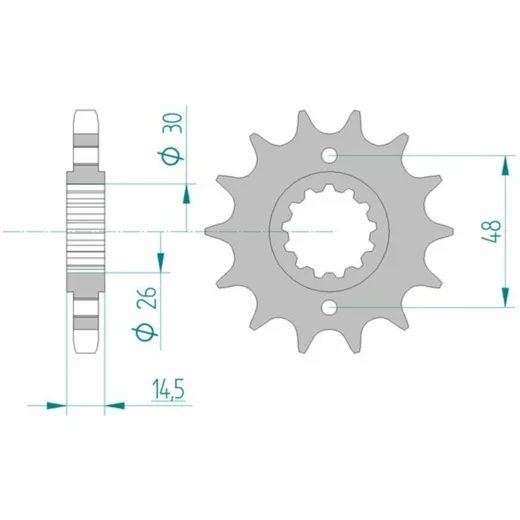 AFAM Standard Stahlritzel vorne 20602 - 530 für Honda CB1000F, CB1100, CB1100X-11 20602-18