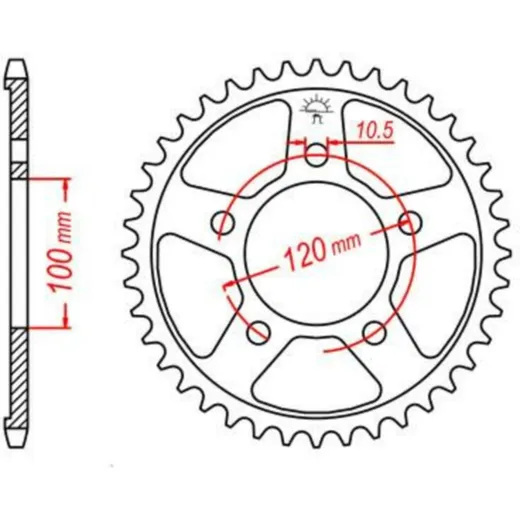 JT SPROCKETS Steel Standard Rear Sprocket 702 - 525 for Aprilia CAPONORD1200, DORSODURO1200, DORSODURO750 Sherco SE2.5I, SE250I, SE3.0I JTR702.44